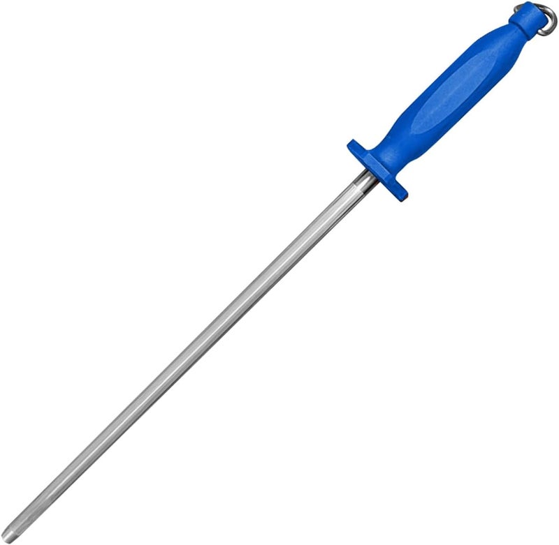 Kitchen Master 12 Inch Stainless Steel Sharpening Steel (Blue) | Professional Honing Rod, KMK060 - Image 1